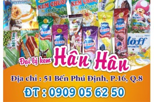 Đại Lý Kem, Đại Lý Kem Cây, Kem Cây Giá Sỉ, Cung Cấp Kem Cây, Yaourt bịch, Sữa Chua, Kem chuối, Kem Ly, Kem ký,kem Ốc Quế.